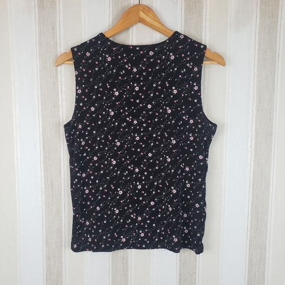 Vintage Ditzy Floral Tank Top Black Size Medium/Large - Picture 9 of 9